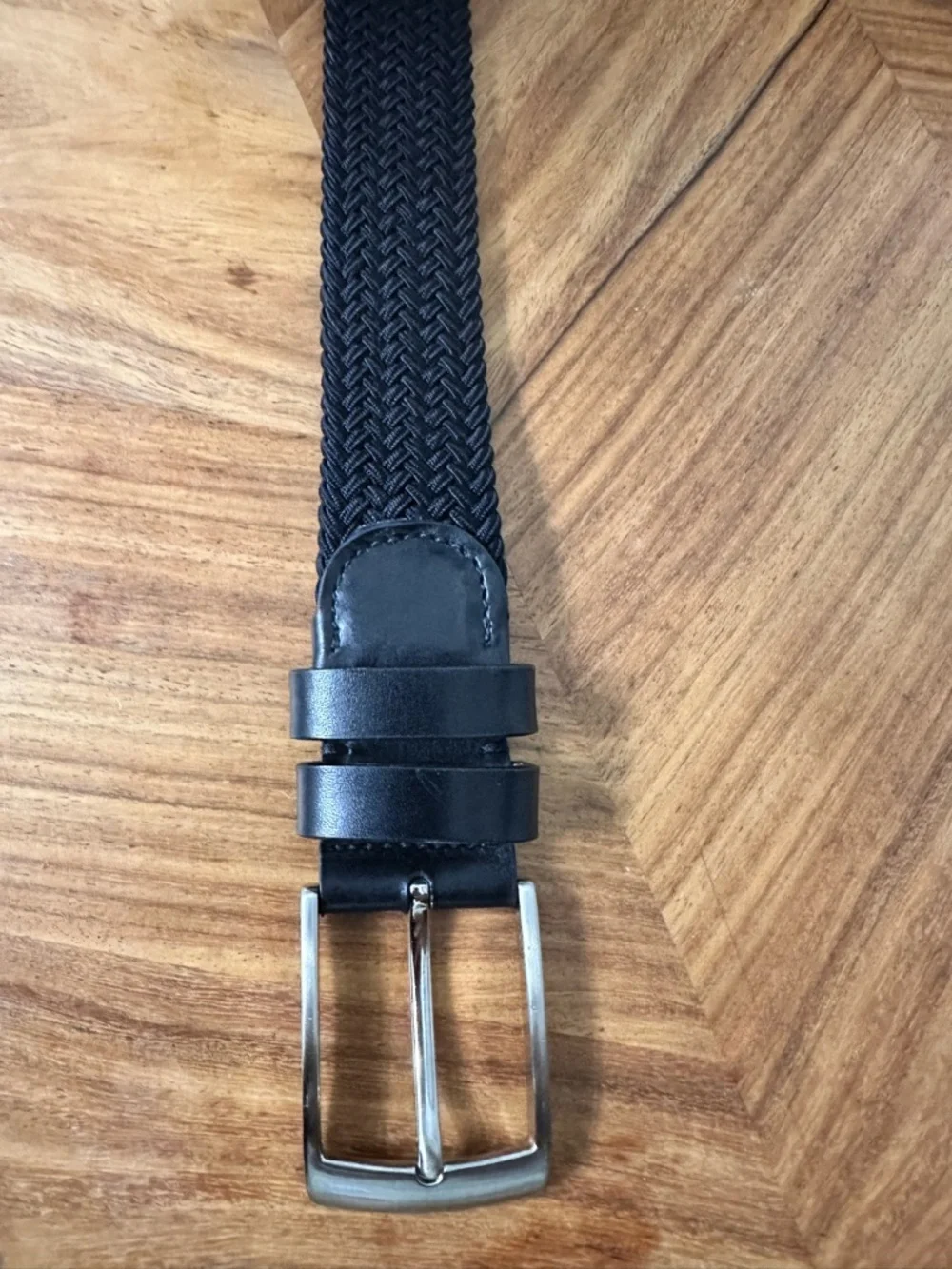 MAGNANNI Men’s Black Braided Elastic Belt SZ XLarge Classic Quiet Luxury EUC